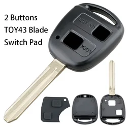 Enhanced Car Key Case with 2 Buttons and TOY43 Blade Plus Micro Switches (2 Buttons TOY43)