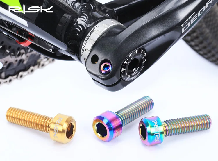 RISK 4pcs M6x20mm M6*18mm M6*16mm MTB Bicycle Titanium Alloy Crank Bolts Disc Brake Caliper Fixing Screws for Road Mountain Bike | Спорт и