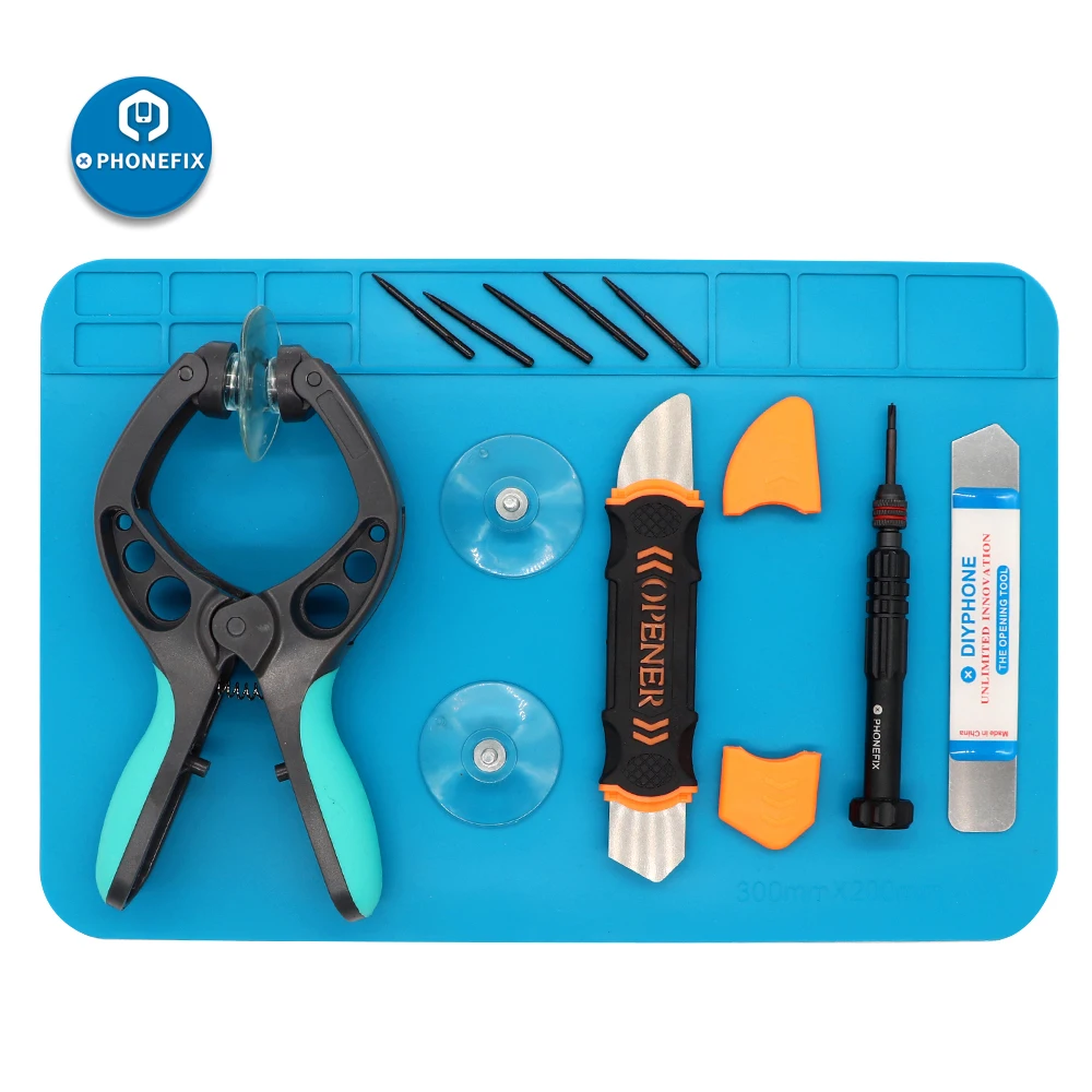

PHONEFIX Cell Phone Disassembly Repair Tool Kit Remove Screen Tablet PC with Anti-static mat Pliers Precision Screwdriver Set