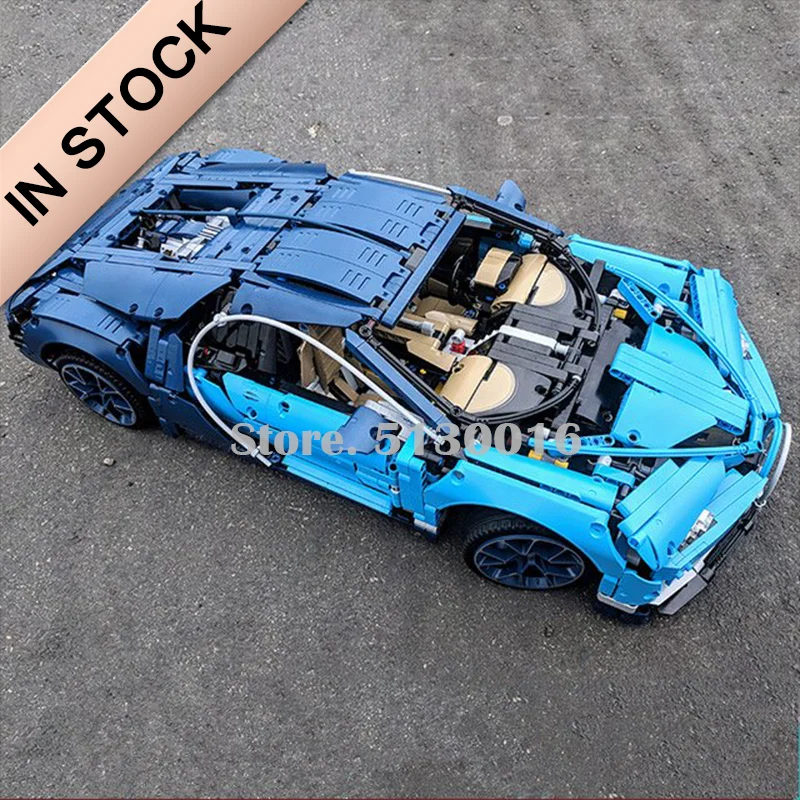 

In Stock 20086 42083 Bugattied Chiron Blue Building Blocks Technic Series 3500+Pcs Bricks Race Car Kit Engine Sports 20097 42096