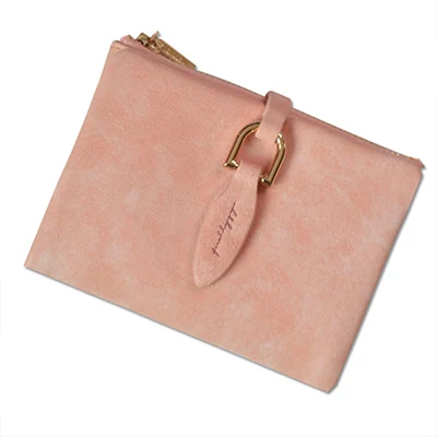 Lady Snap Fastener Short Clutch Wallet Vintage Matte Ptgirl Women Wallet Fashion Small Female Purse short Coin Card Holder Bags - Цвет: Pink