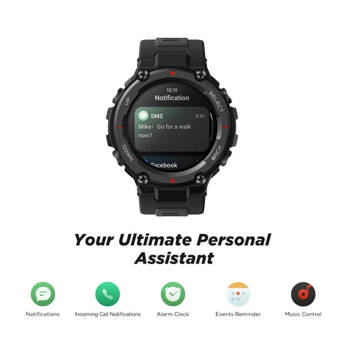 Amazfit 티렉스 트렉스 프로 티렉스 GPS 방수 스마트워치, 야외용 18 일 배터리 수명 390mAh 스마트워치, 안드로이드 iOS 휴대폰용 4