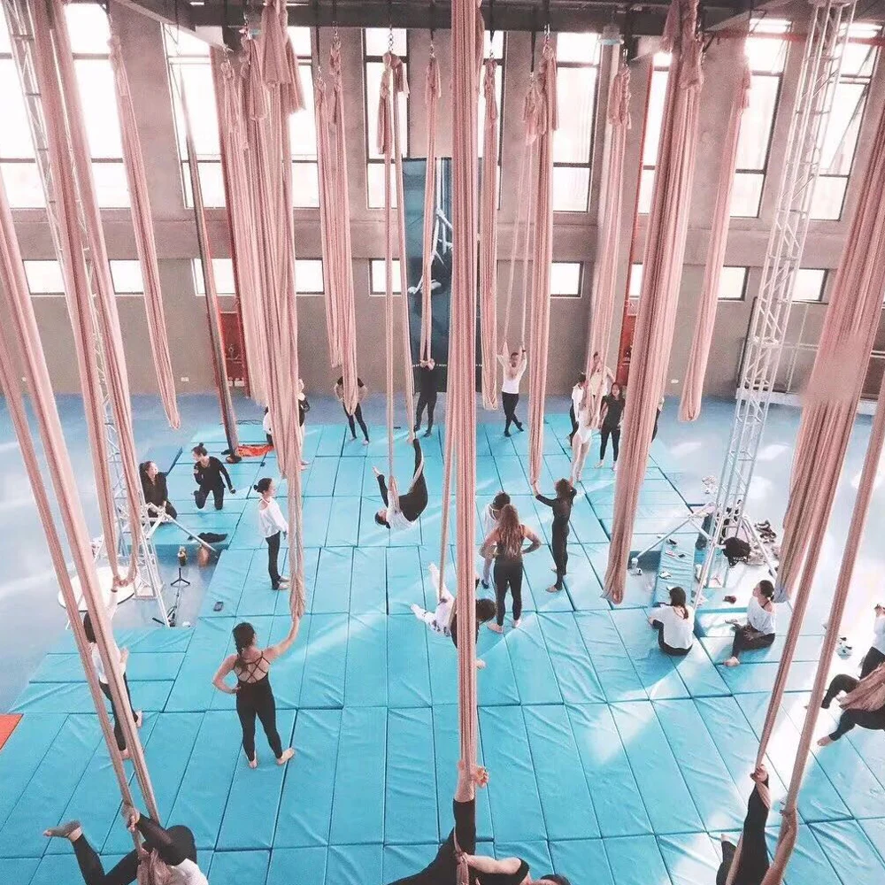 20 ярдов/18,3 m Fly Premium Aerial Silks для дома, йоги, Омбре, слинг, удлинительные ремни, Антигравитационные воздушные качели для йоги