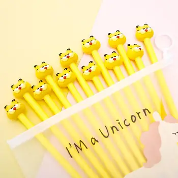 

12Pcs/set Korean Cute Garfield Panda Cactus Gel Pen Kawaii Tank Knife Ice Cream Koala Bear Animal School Office Thing Supply Kit