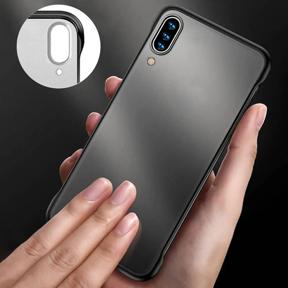 LLZ. COQUE, безрамочные Матовые прозрачные чехлы для samsung Galaxy A20 A30 A40 A50 A70, противоударный бампер, прозрачный чехол из поликарбоната
