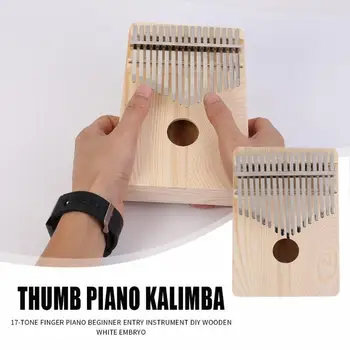 

Kalimba 17 Key Thumb Finger Piano African DIY Wooden White Embryo Sanza Mbira Kalimba Play with Guitar Wood Musical Instruments