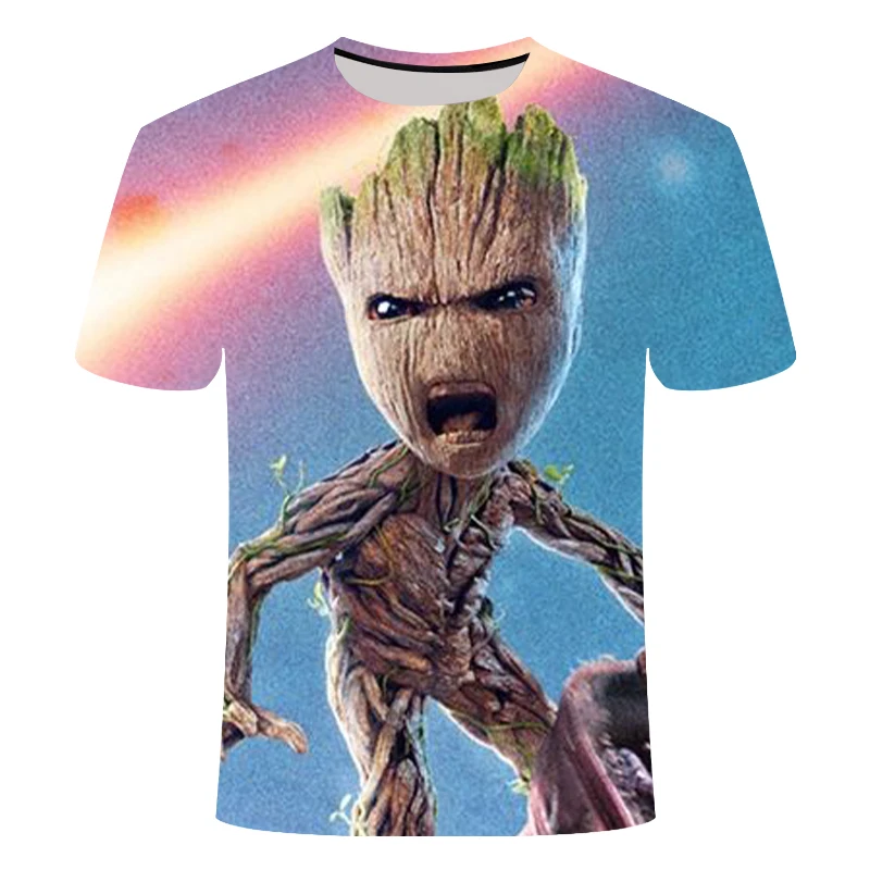 3D печать супергерой Groot футболка для мужчин и женщин ребенок цветочный горшок XXS