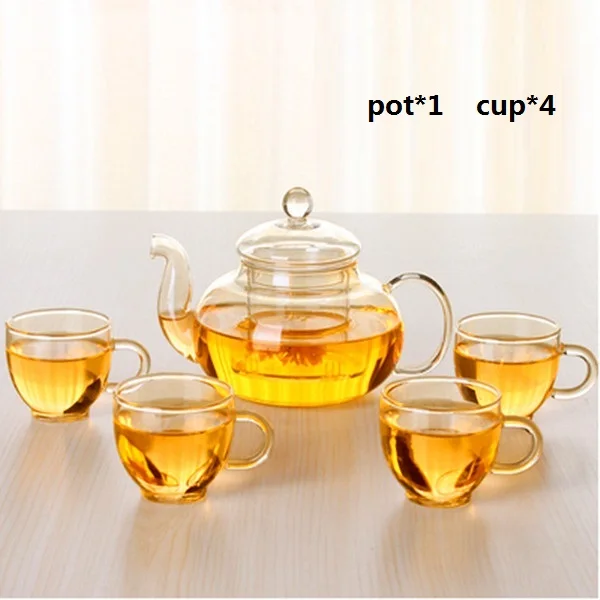 Высококачественный термостойкий стеклянный цветочный чайный горшок, практичная бутылка цветочный чайный стакан стеклянный чайный горшок с заваркой чайный лист травяной кофе - Цвет: 400ml Suit