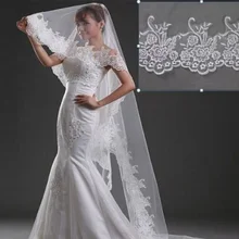 Фата невесты для свадебного платья, размеры для возраста от 1 кружевная вуаль с аппликацией kaple