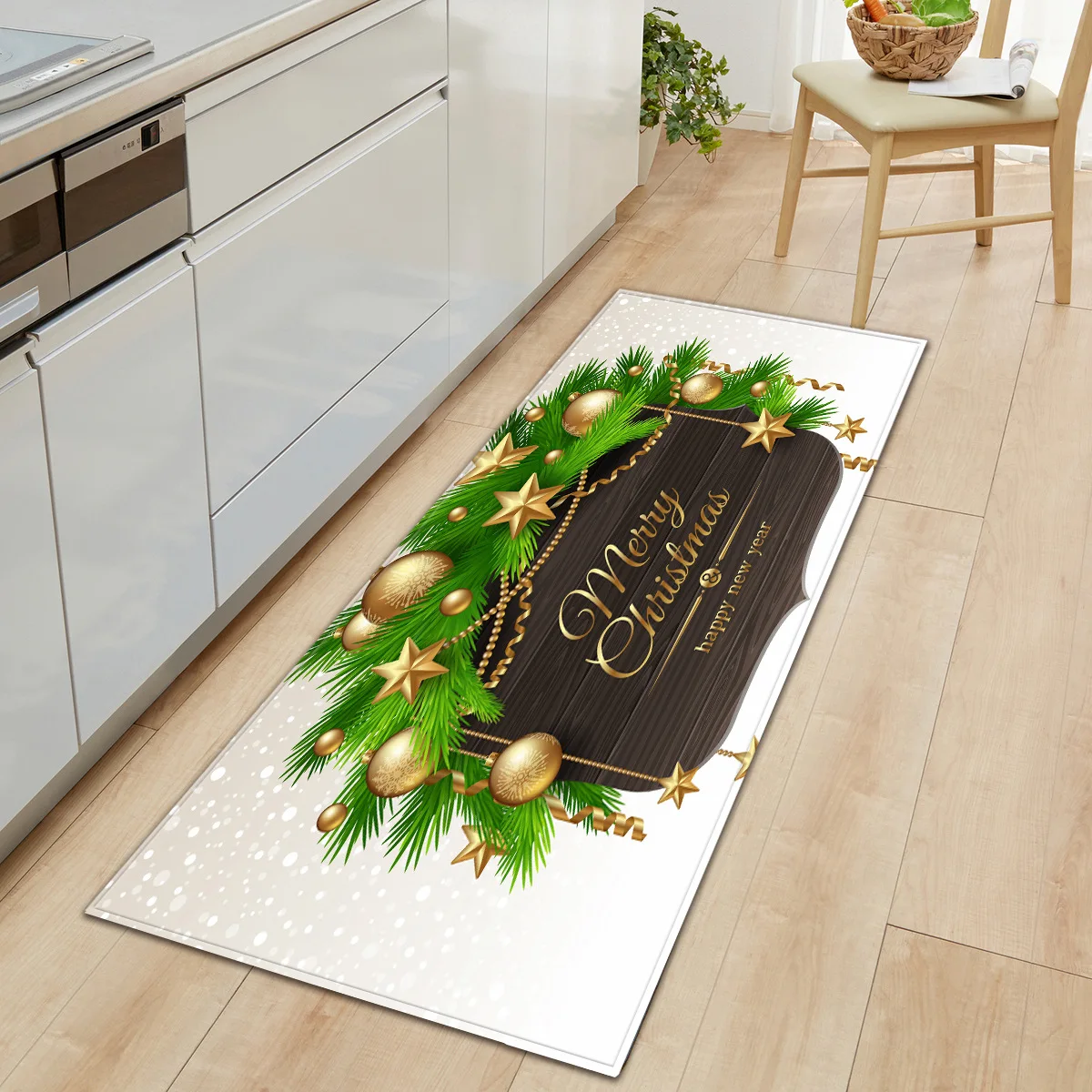 Thregost длинный ковер на кухне половик из микрофибры Merry рождественские ковры Добро пожаловать фланелевый моющийся напечатанный коврик для