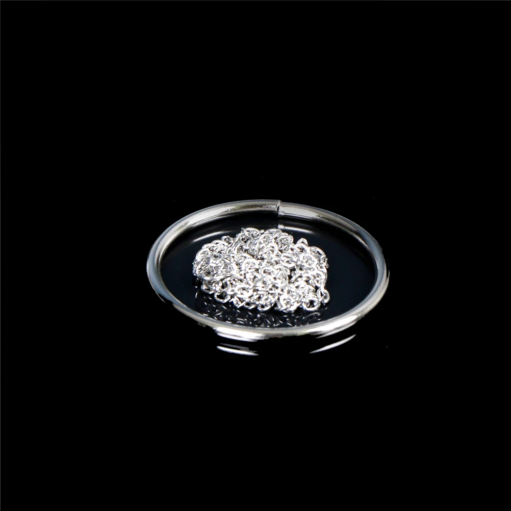 

2pcs Magic Ring Chain Close-up Stage Silver Magic Trick Tomorrow Ring Interseting Street Magic Necklace Intelligence Toys Gift