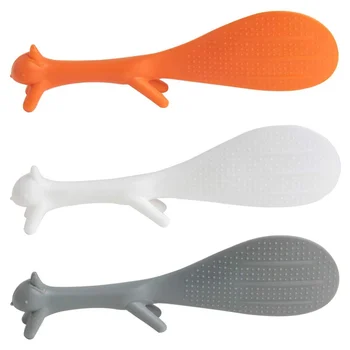 

Three Colour Cute Squirrel Kitchen Tool Non Stick Rice Paddle Spoon Ladle Scoop