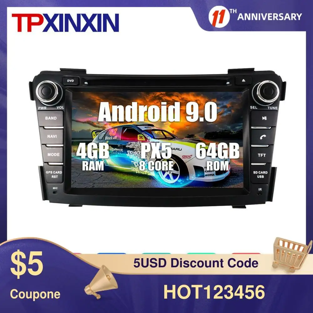 Автомобильный DVD-плеер на Android 10 8 ядер GPS-навигация для HYUNDAI I40 2011-2016 стерео
