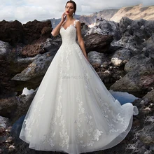 Бальное платье принцессы Свадебные платья с кружевными аппликациями и сердцеобразным вырезом с рукавами-крылышками мягкие тюлевые Свадебные платья для невесты длиной до пола