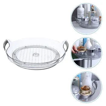 

1Pc Seasoning Tray Rotary Storage Plate Slide-proof Tray for Kitchen Bathroom