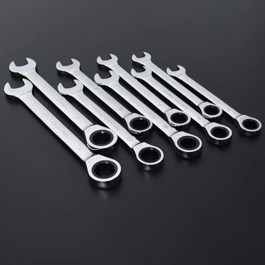 

NEW 6-24Mm Mirror Combination Wrench Dual-Purpose Ratchet Wrench 72-Tooth Auto Repair Wrench Metal