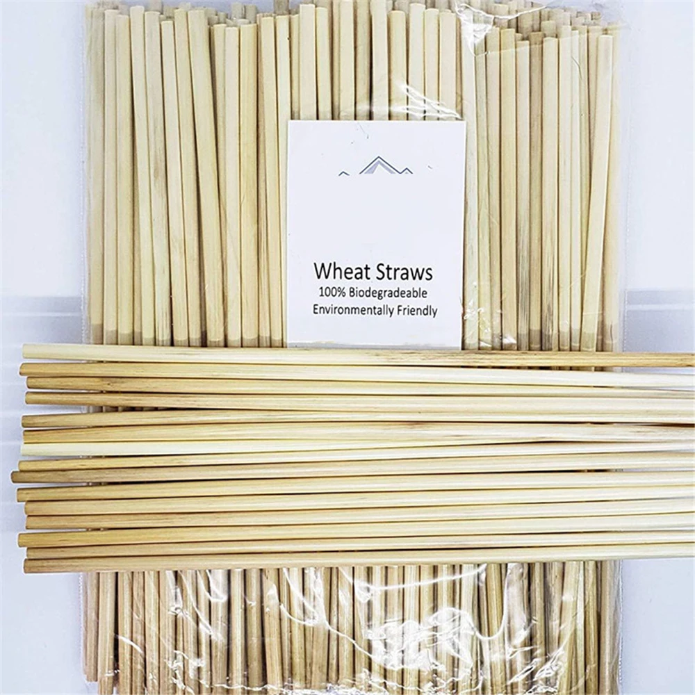 100 шт натуральная Пшеница соломинки биоразлагаемые экологически чистые портативные питьевые соломинки аксессуары для кухонного бара