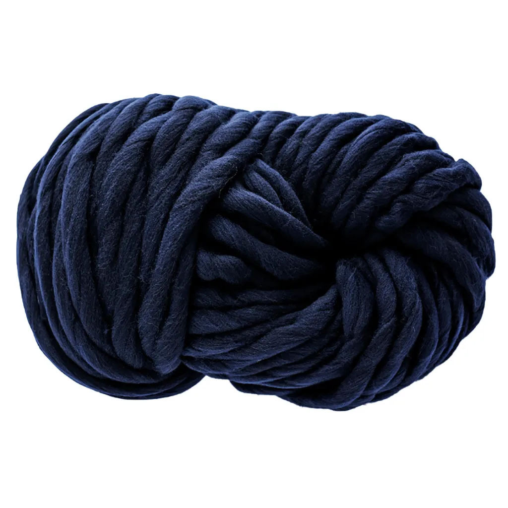 Толстый шарф из мягкой шерстяной пряжи, вязаная теплая шапка, товары для дома, ручной вязаный тканый шарф, толстая вытканная корзинка, одеяло, ковры - Цвет: Navy