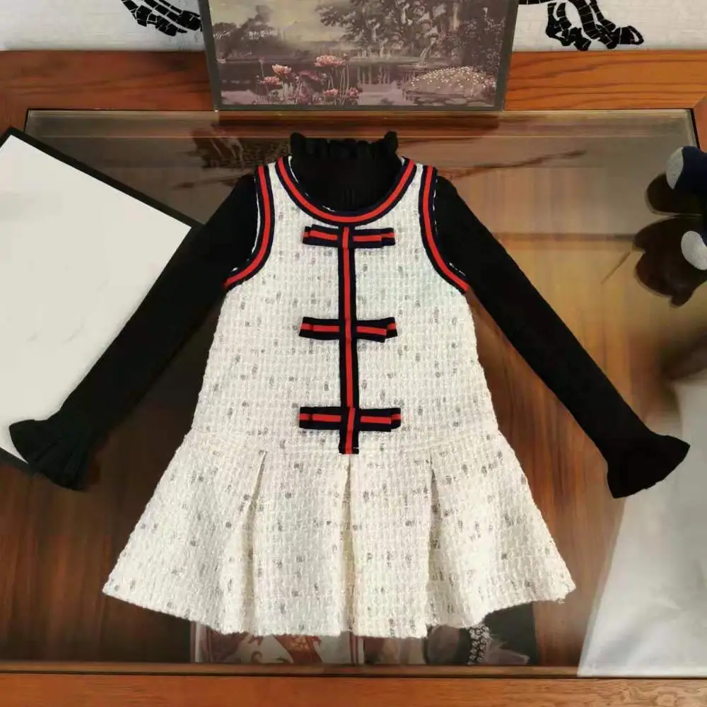 Платье для девочек; зимнее элегантное теплое платье; вечерние платья для дня рождения; одежда для детей; роскошное Брендовое платье принцессы с бантом; одежда для маленьких девочек