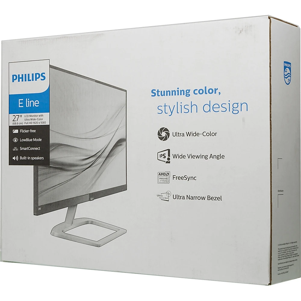 Монитор Philips 27" 276E9QJAB(00/01) черный IPS LED 16:9 DVI HDMI DisplayPort M/M Mat 1000:1 250cd
