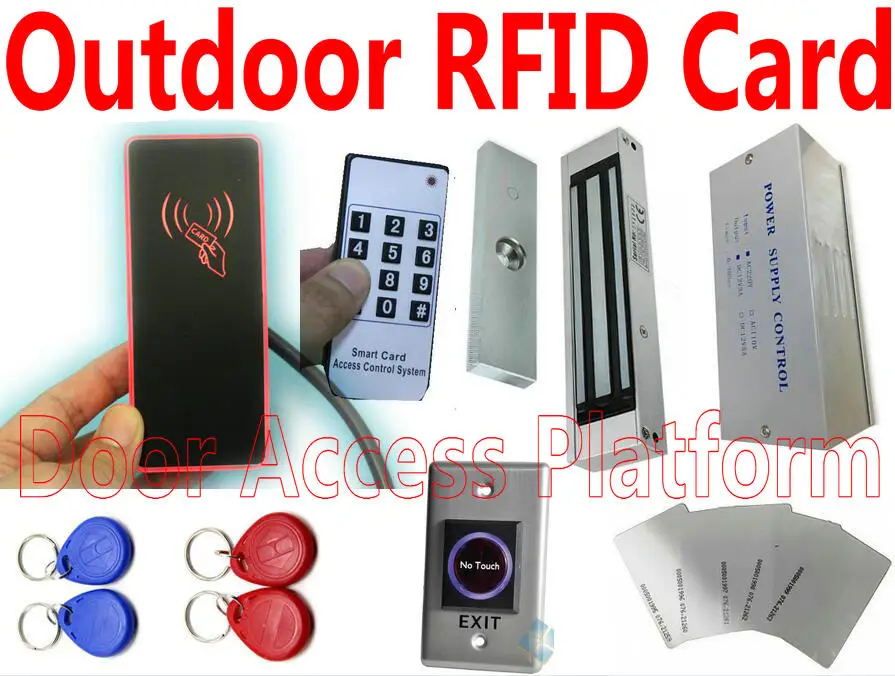 Открытый IP65 офис использовать RFID EM карты контроллер доступа устройство+ DC12V/3A источник питания+ электронный дверной магнитный замок+ ИК кнопка выхода