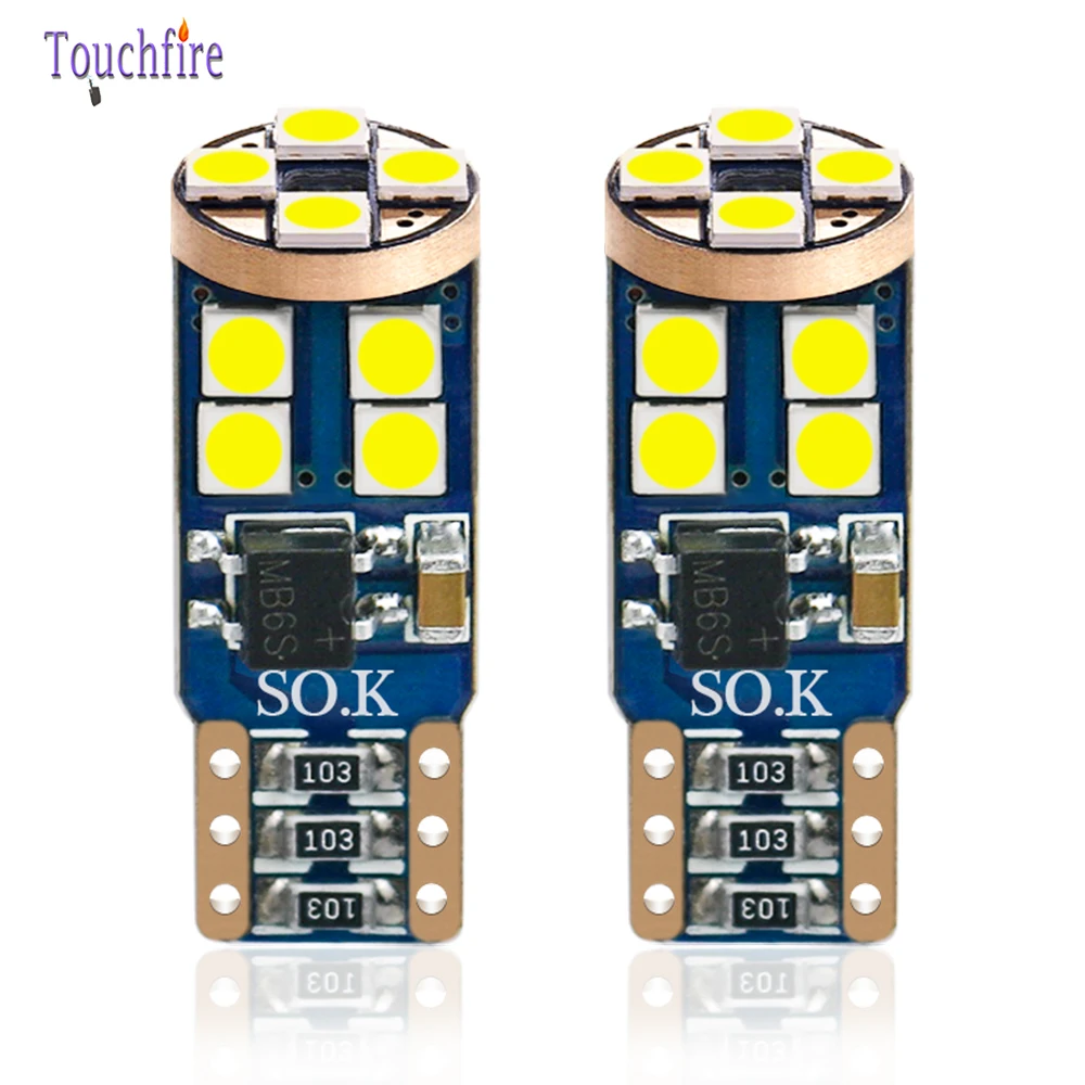 100 шт. T10 W5W Canbus автомобильные лампочки 3030SMD 12LED парковки Интерьер Карта Купол номерной знак Лампы для чтения 12 V-24 V Авто Лампа