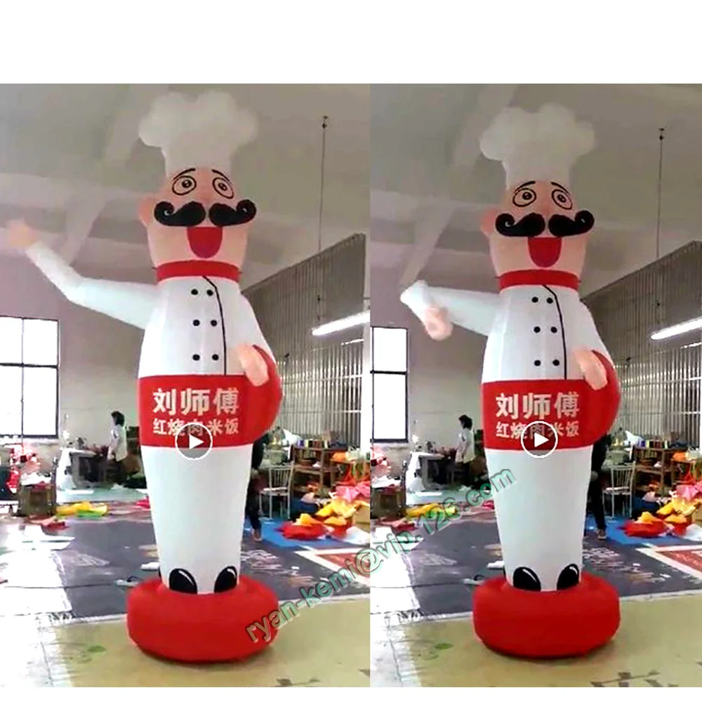 3m 10ft Inflatable Chef Air Dancer Waving Hand Cook Balloon For Restaurant Promotion Advertising Free Custom Logo With Blower | Игрушки и