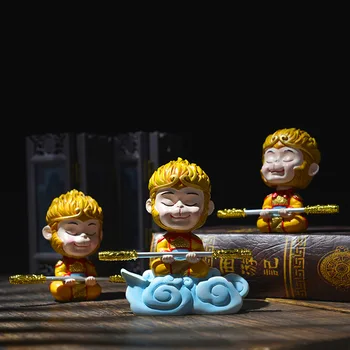 

Handmade resin statue of Monkey King, modern art sculpture,Home decoration accessories，Car cute ornament gift statue