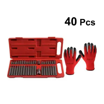 

40PCS/Set Piece Socket Bit Set Tool Kit Garage Tools Equipment With Glove Auto Car Repair Tools Set Repairing Tool Kit