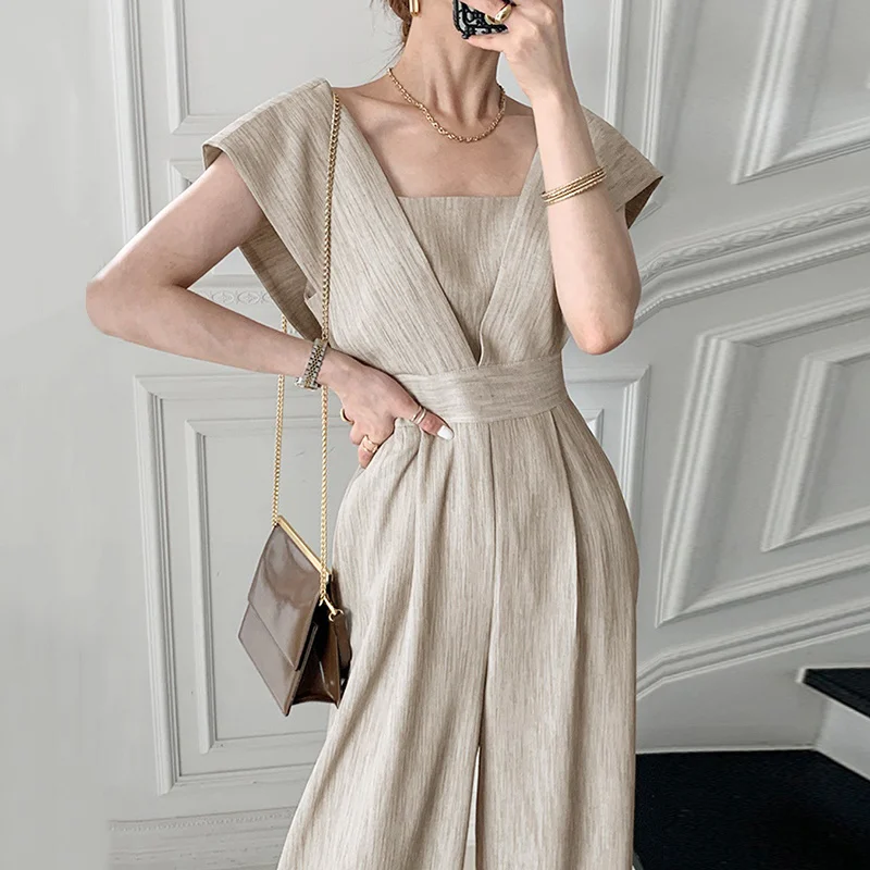 Шикарное летнее легкое платье в южнокорейском стиле уникальный квадратный