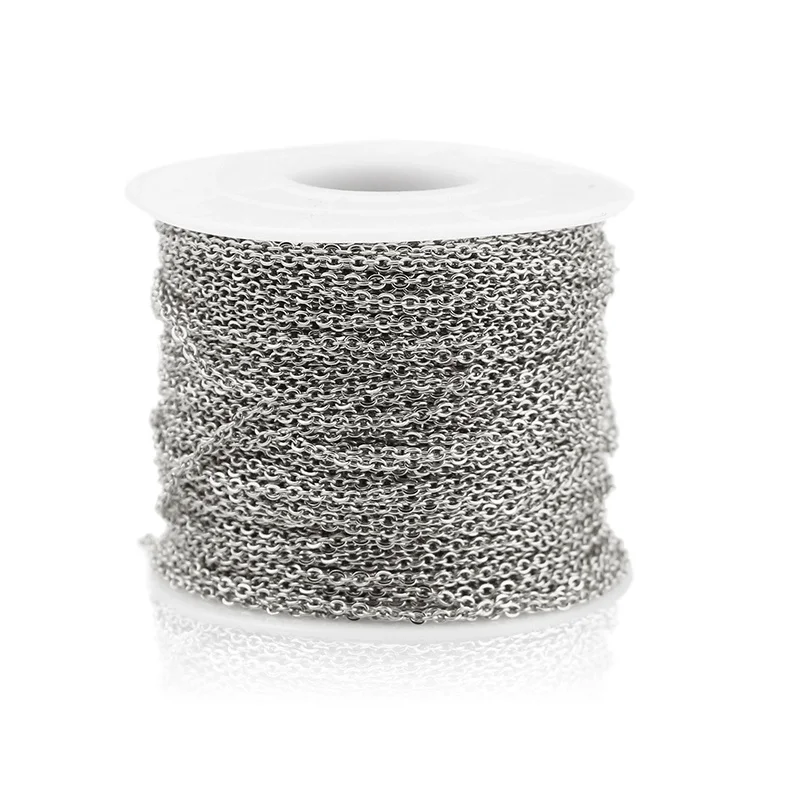 Elegant Stainless Steel Cable Chain for DIY Jewelry Making, Silver & Rose Gold, Various Thickness Options