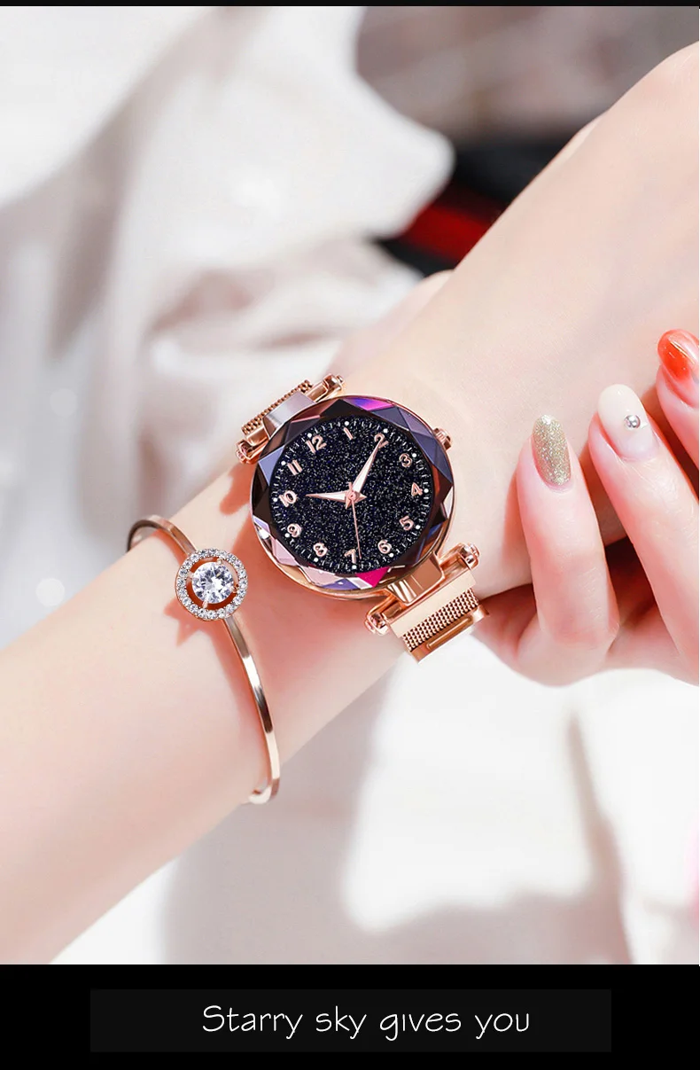 Luxury Women Watches Magnetic Starry Sky Female Clock Quartz Wristwatch Fashion Ladies Wrist Watch reloj mujer