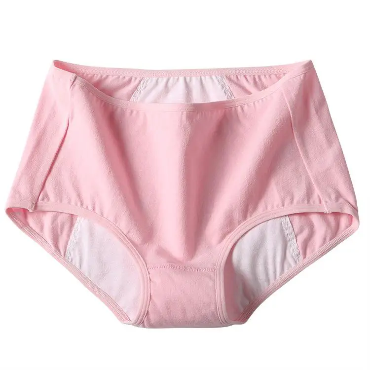 Менструальные трусики, хлопковые трусики для женщин, majtki damskie, culotte menstrumle culotte femme taille haute calcinha feminina majtki - Цвет: Розовый