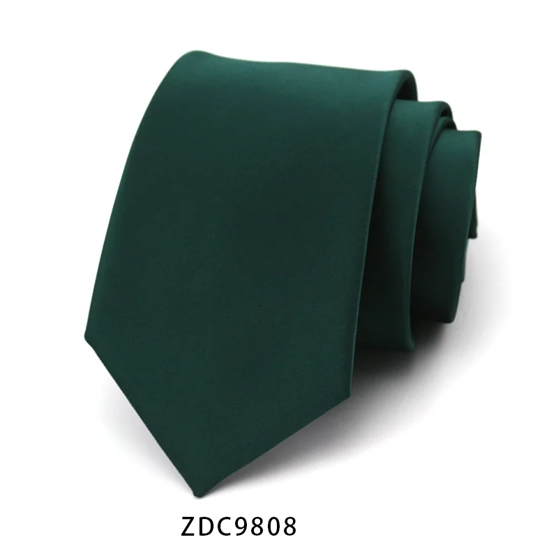 ZDC9808 Высокое качество новые дизайнерские бренды модные деловые повседневные 8 см тонкие галстуки для мужчин галстук сплошной цвет Свадьба с подарочной коробкой - Цвет: ZDC9808