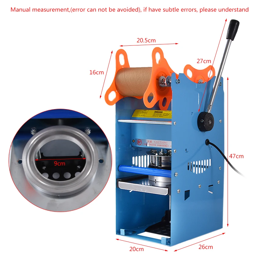 Ручная машина для запечатывания стаканчиков 9 5 см 220 В/50 Гц|sealer machine|machine formachine manual |