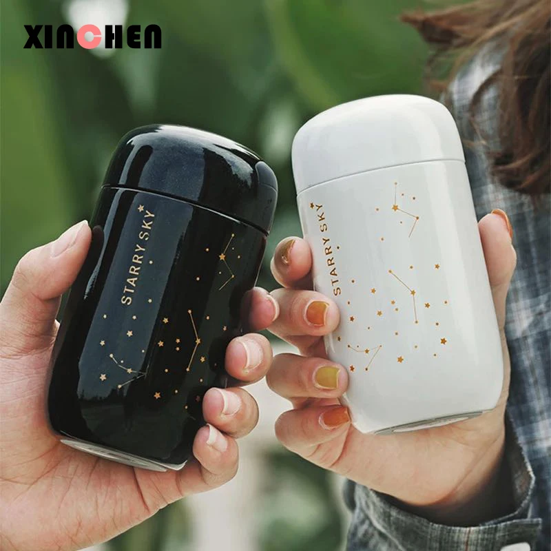 

Thermos Bottle Starry Sky Mini Small Capacity 304 Stainless Steel Vacuum Flask 200ML Thermo Bottles Leakproof Coffee Mug