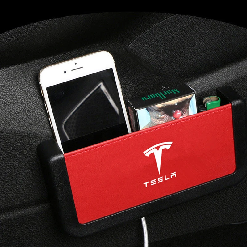 Car Door Storage Box Interior Slot Gap Phone Holder Pocket Storage Organizer Crevice Box For Tesla Model 3 X S Car Accessories