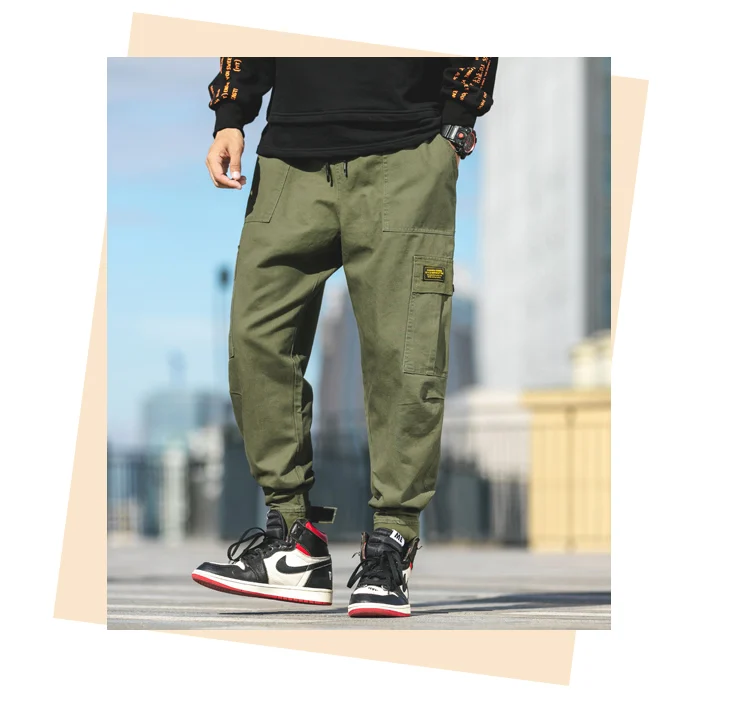 FUODRAO Camoulage мешковатые брюки-карго Мужские штаны для бега японский стиль уличная одежда хип-хоп мешковатые штаны-шаровары япония спортивные штаны K267
