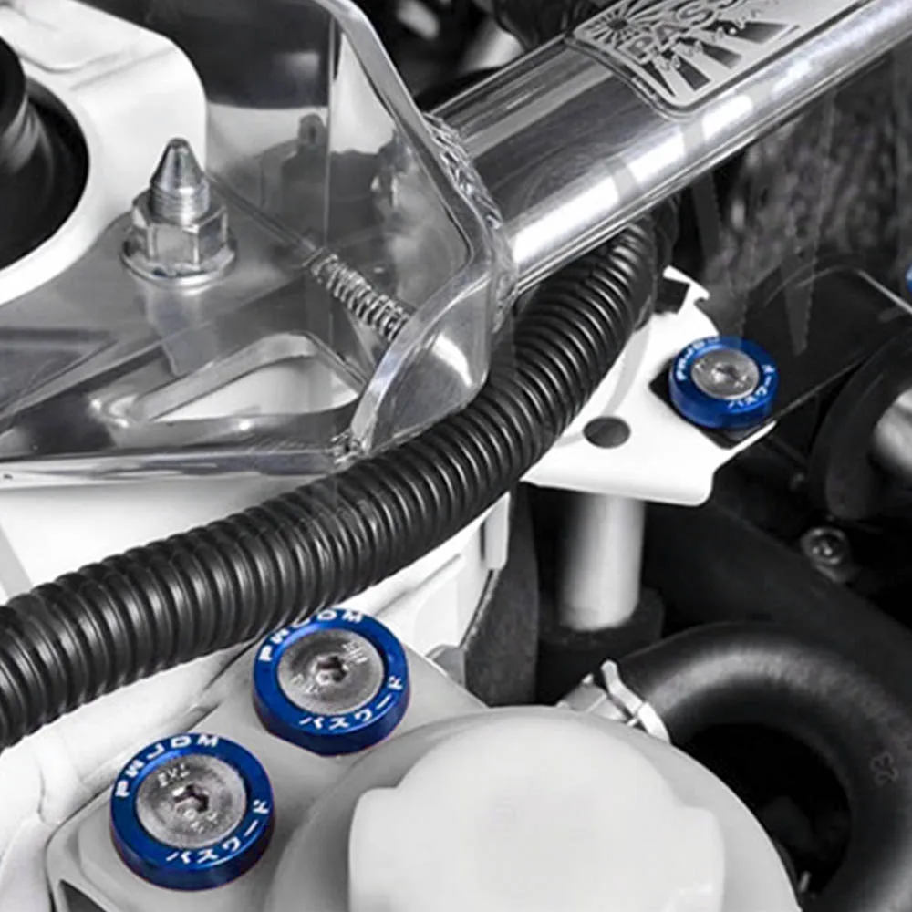 Auto Fasteners Auto Accessories Fender Washers Car Accessories Car Screws Stainless Steel Bolt Stainless Steel Nut Stainless Steel Screw Carbon Steel Bolts Brass Standoff Bolt JDM Style Aluminum Fender Washers (10pcs/Pack) and M6 Bolt For Honda Civic Integra RSX EK EG License Plate Bolts RS-QRF002