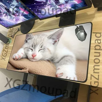 

XGZ Animal Cute Cat Custom Large Mouse Pad Precision Black Lock Edge Computer Keyboard Table Mat Non-slip for Lol Csgo Gamer Xxl