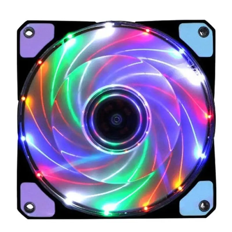 

Fan Cooler 12V Ultra Silent PC Computer Case Cooling Fan 120mm Cpu Heatsink With RGB LED Lights 4P 3P Connector