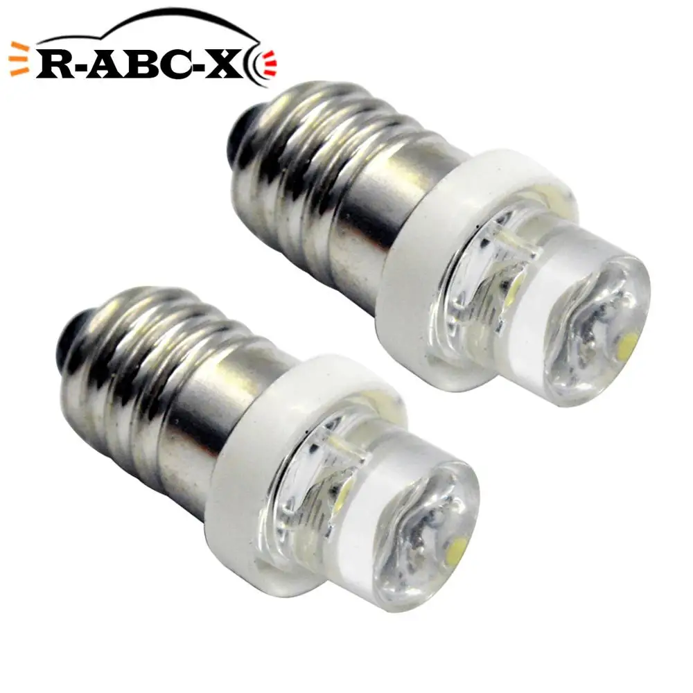 

2PCS 6v F3 E10 3v display width Instrument bulb reading light E10 12V License Plate warning Signal Indicator lamp White