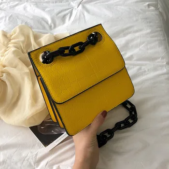 

Messenger Bag Women Bags Fashion Wild Hot Sale Stone Pattern Chain Shoulder Crossbody Bag Personality Square Package сумки