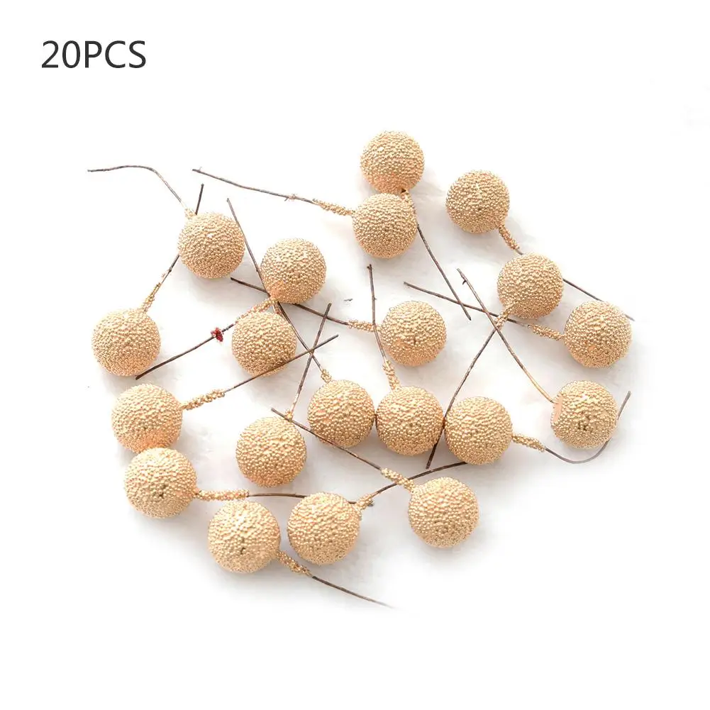 Small Artificial Flower Fruit Cherry Christmas Plastic Pearl Berries For Wedding Gift Wreaths