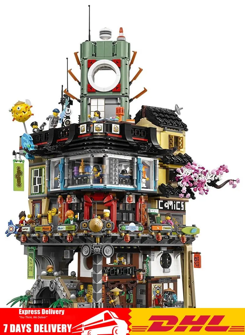 

IN Stock Aosst 06066 Building Bricks Blocks Set Compatible LegoINGlys 70620 Ninja City House Model Toys for Birthday Gifts