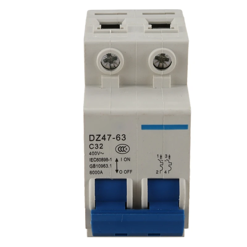 HHO-DZ47-63 C32 AC 400V 32A 6000A 2 полюса DIN рейку миниатюрный выключатель