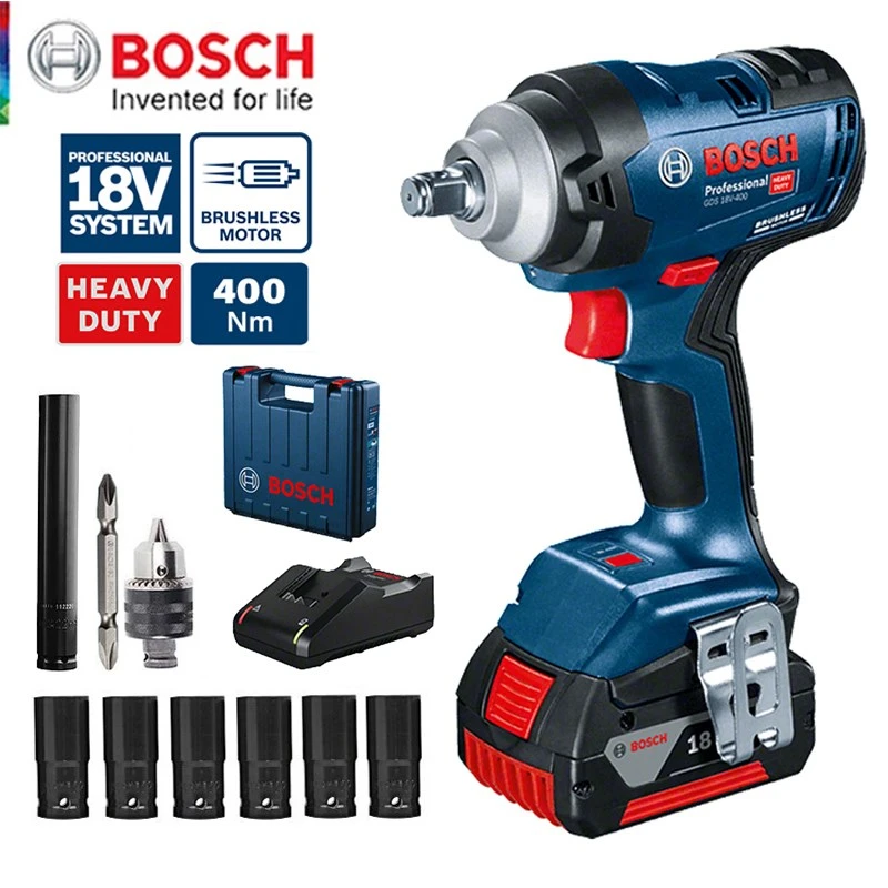 Bosch Impact Wrench Brushless 400n.m Cordless Motor Lithium Battery