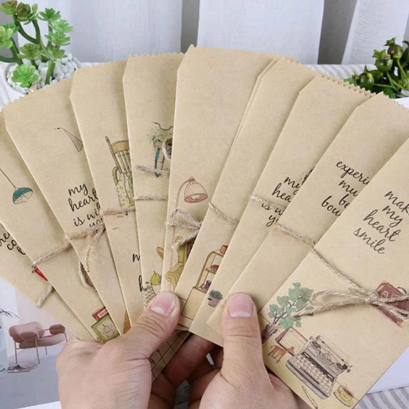

20 Pcs/set Kawaii Vintage Kraft Paper Envelopes Gift Cute Child Daily Lift Paper Envelopes Letter Wedding Invitation Stationery