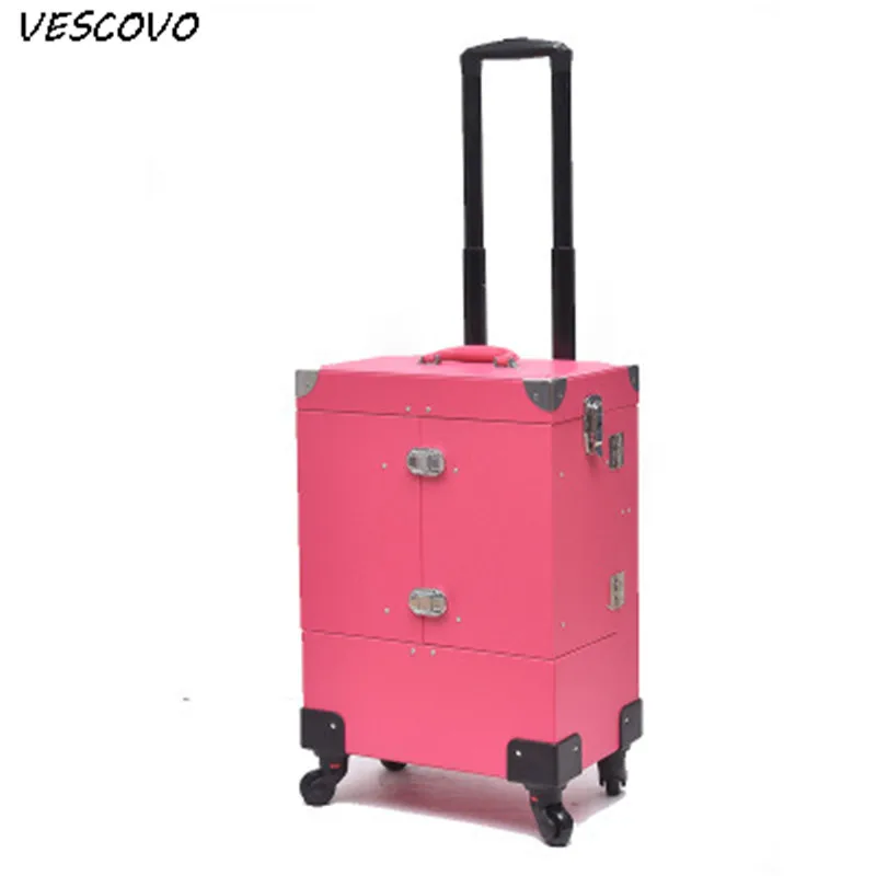 VESCOVO женский косметический чехол на колесиках профессиональный