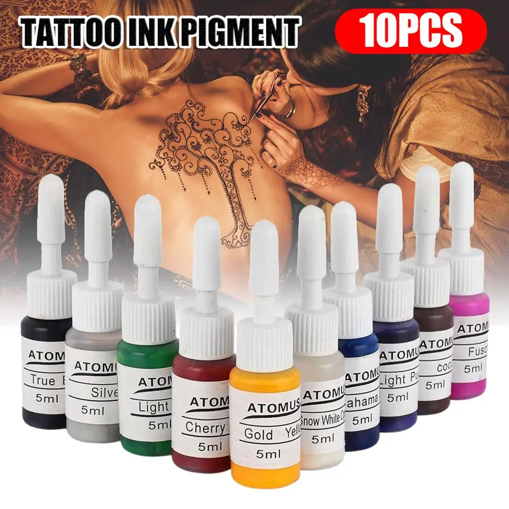 10 шт./компл. набор краски для татуировки боди-арт тату наборы профессиональные краски для красоты макияж татуировки Поставки Полупостоянный бровей